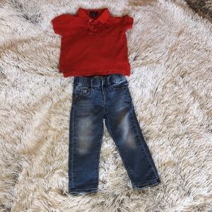 Orange Polo Ralp Lauren. 2T - great condition!